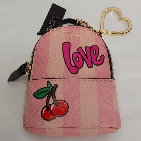 VICTORIA'S SECRET MICRO GRAFFITI BAG KEYCHAIN HEART CHARM LIMITED-EDITION - Picture 6 of 16